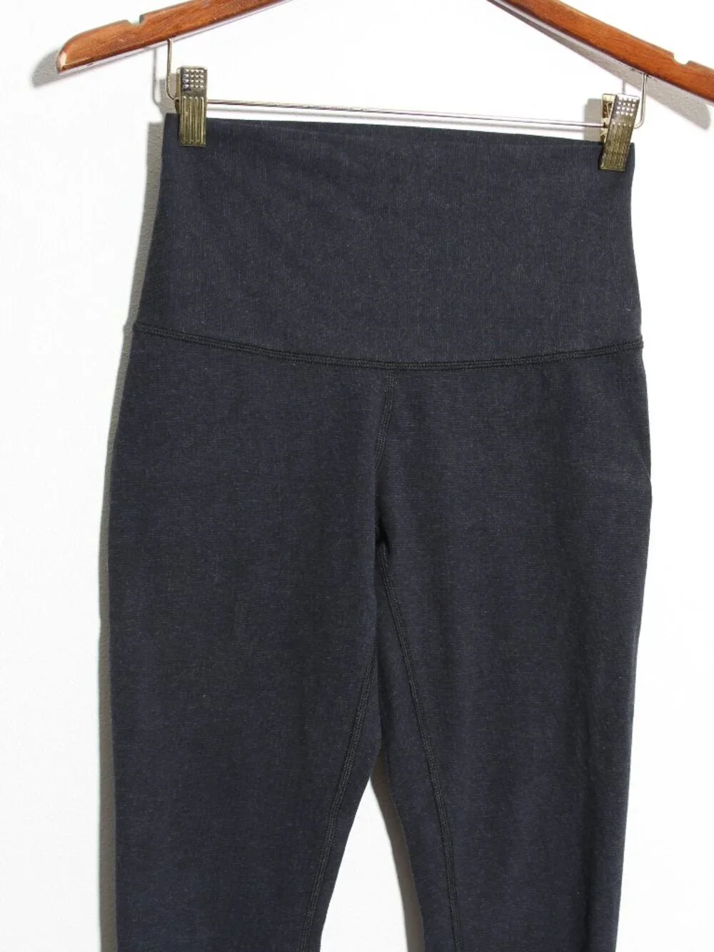 Lululemon Wunder Under Pant (Hi-Rise) Leggings *Cotton Heathered Naval Blue Sz 6